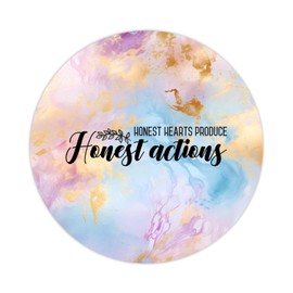 Honest Hearts Produce Honest Actions. Round Label Stickers 100pcs Bible Verse Quotes Saying Circle Decals for Water Bottle Luggages Laptop Computer Envelopes Seals Card Boxes 4in