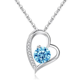 Collar de Plata 925 de Ley para Mujer, Collares para Mujer para Día de la Madre, Aniversario，Romántico Regalo de Mamá Esposa Boda Cumpleaños, Regalo de San Valentín. (Azul)