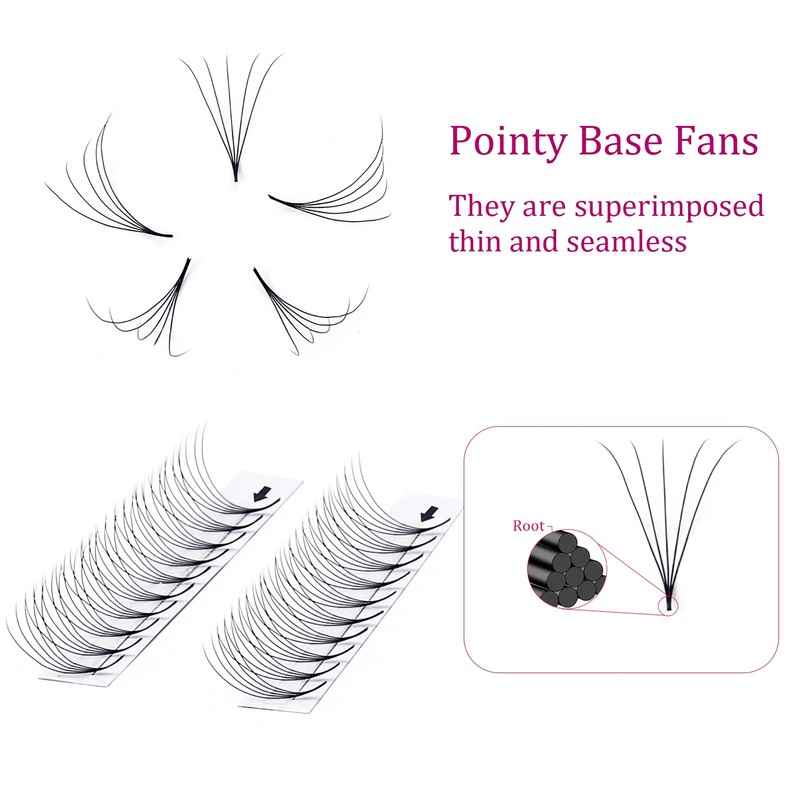 Volume Eyelashes, 5D, 0.07 mm, C curl, 11 mm, Volume