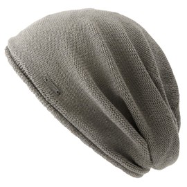 CHARM 100% Silk Seamless Knit Hat, Made in Japan, One Size Fits Most, 5 Colors Available, Medical Hat, Large Size, Breathable, gray, Free size