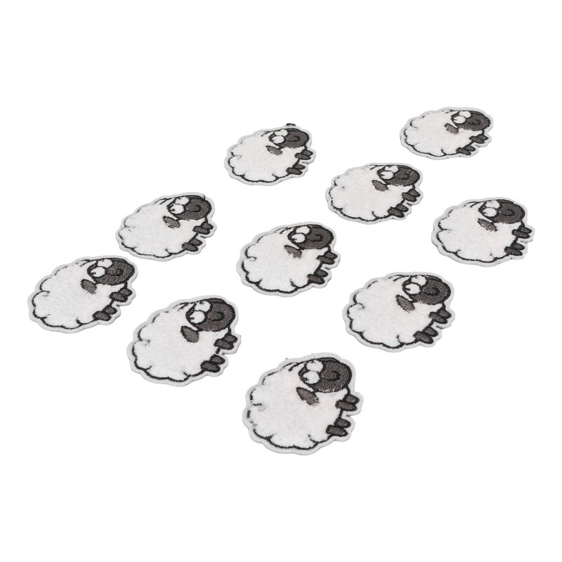 30pcs Cloth Patches Embroidered Iron On Sew On Sheep Shape