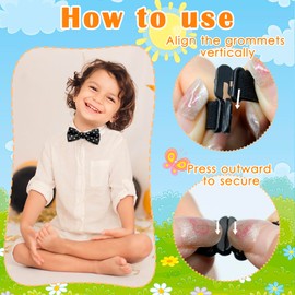 Luckyvestir Boys Bow Tie, Polka Dot Bow Ties for Kids, Pre-Tied Bowtie for Boys/Girls/Baby/Tuxedo/Vest (Black & White)