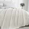 KASYLAN Super Soft Flannel Fleece Throw Blanket Grid Jacquard Decorative
