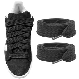 UamGlsob 5/8"(15mm) Wide Thick Shoe Laces for Sneakers, Fat Athletic Shoelaces Replacement Laces for Campus 00s Shoes (Black, 54"/140cm)
