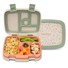 Bentgo Kids 5-Compartment Leak-Proof Bento-Style Lunch Box (Whimsy & Wonder Collection) - Ideal for Ages 3-7, Drop-Proof & Durable, Dishwasher Safe, & PFAS & BPA-Free Materials (Geo Speckle)