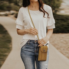 S-ZONE Women RFID Blocking Crossbody Cell Phone Purse Small Faux Leather Wallet Purse