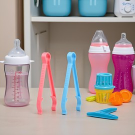 2 Pieces Baby Bottle Tongs, Multifunction Anti-Scalding Bottle Clips, Sterilized Forceps for Infants & Newborns