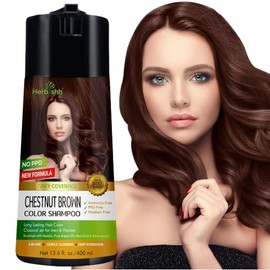 Herbishh Hair Color Shampoo for Gray Hair - Champú de color enriquecido Fórmula para teñir el cabello - Champú y acondicionador para teñir el cabello 