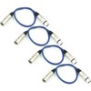 4x Adam Hall Cables K3MMF005 0BLU Microphone Cable 0.5 m