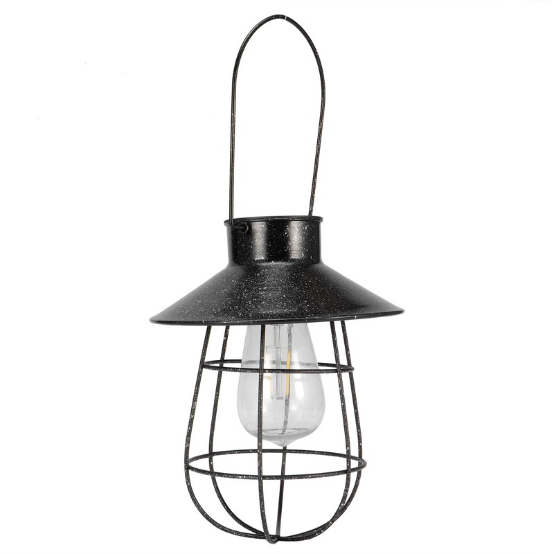 Solar Lantern Waterproof Hanging Light Outdoor Iron Art Hollow LED