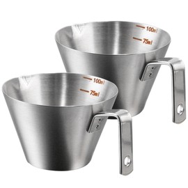 Espresso Shot Cups, Espresso Measuring Cup Dishwasher Safe 2 Pack Stainless Steel Pouring Cup for Coffee Espresso Barista Tool Accessories(size:2pcs)