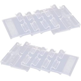 Label Holder, 30 PCS Clear Plastic Label Holders for Wire Shelf Retail Label, Basket Bin Labels Clip On, Labels for Storage Bins, Merchandise Sign Display Holder for Supermarket Shop