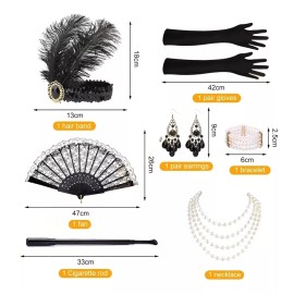 LOMETEB Accesorios Gatsby Chicago Disfraz Vintage Epoca 1920s
