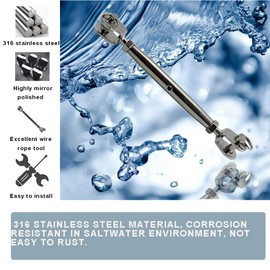 Ayunwei 316 Stainless Steel Marine Closed Body Jaw Turnbuckle for Rigging Screw Jaw Barrel Strainers of 2 pcs (M8)