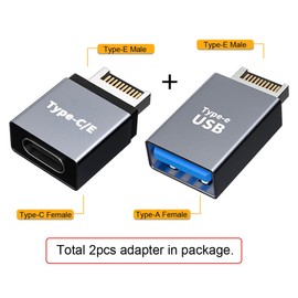 NFHK - Adaptador de Datos de extensión de Placa Base USB-C Tipo E a Tipo A y Tipo C, 2 Unidades USB 3.1