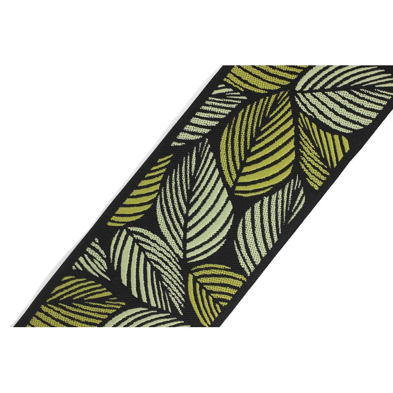 3.8 Yard Spool 2.7" Green & Light Green Tropical Leaves