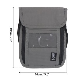 PATIKIL Neck Wallet, Passport Holder RFID Waterproof Travel Wallet Neck Pouch with Adjustable Strap for Women & Men, Gray