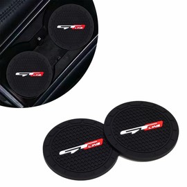 BOARLIDA 2 Pack GT Car Cup Holder, Non-Slip Cup Coasters for Fashion car Interior Accessories,Decorative Car Cup Mat, Diameter 2.75 Inch
