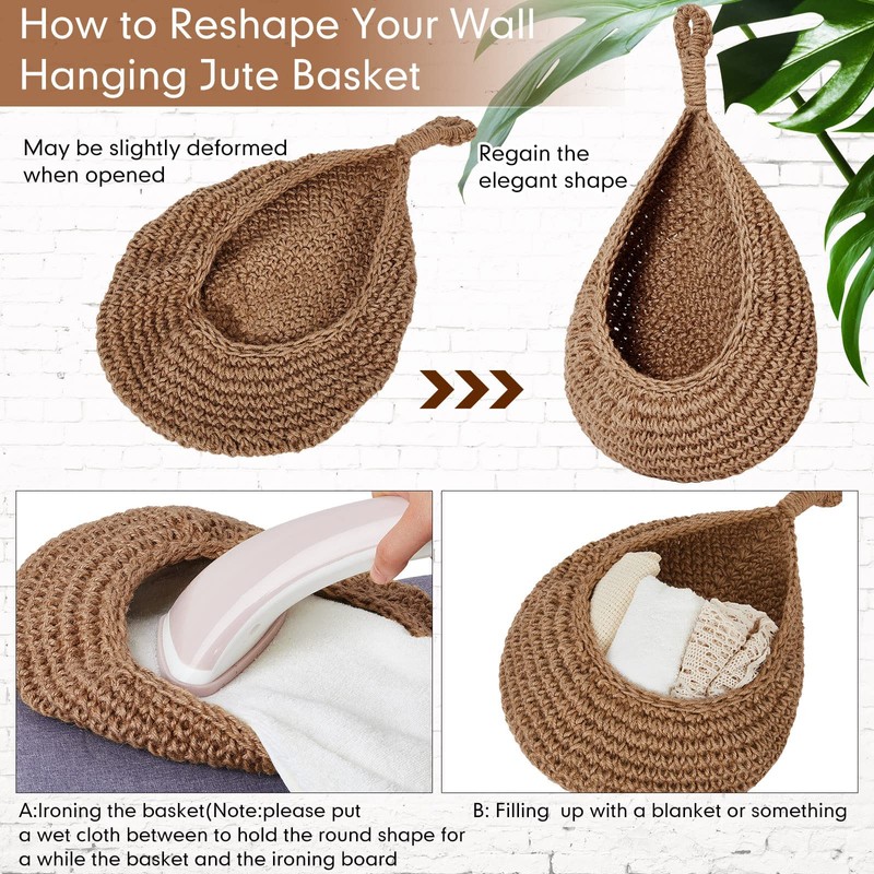 Teardrop Hanging Baskets , Onion Basket Coat Bohemian Storage Fruit