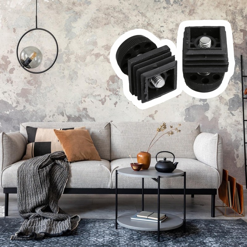 10PCS Thread Black Plastic Furniture Chair Leg Blanking End Covers