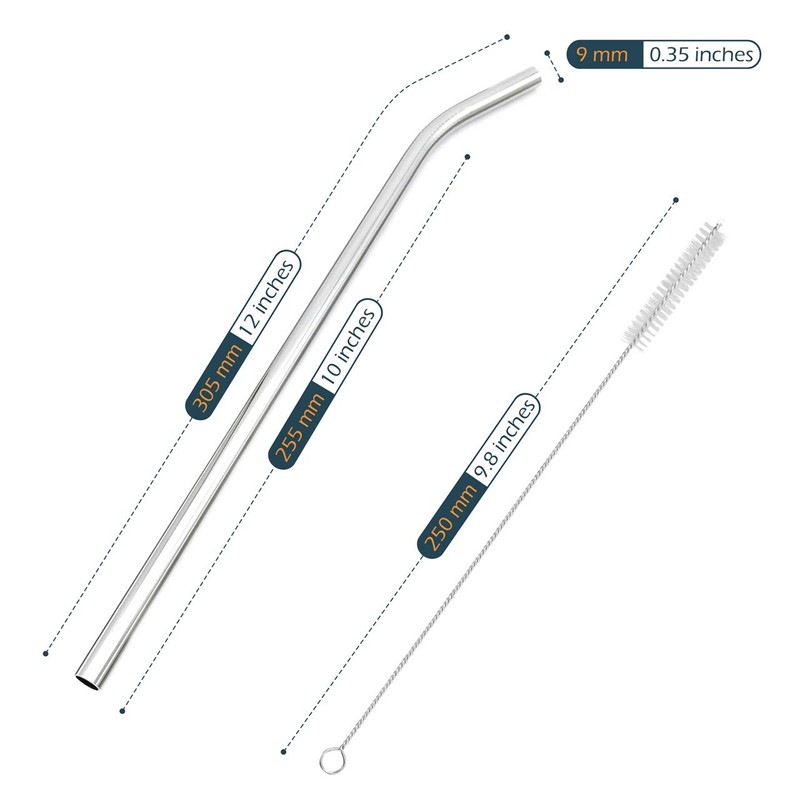 GFDesign Big Drinking Straws Reusable 12 Inches Extra Long 9mm