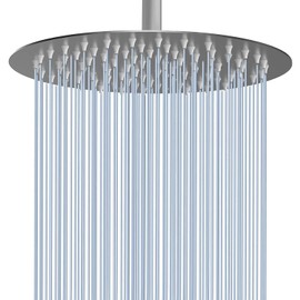 Voolan Cabezal de Ducha de Lluvia - Cabezal de Ducha de Gran Caudal Hecho de Acero Inoxidable - Montaje Universal en Pared y Techo(30.5, Niquel Cepillado)