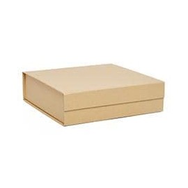 Collapsible Gift Box With Magnetic Closure - 8 X 8-1/2 X 2-3/8- Natural - Package 5 | Quantity: 5