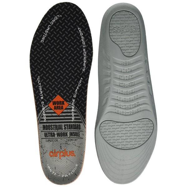 Airplus Ultra Work Memory Plus Shoe Insoles for All Day Comfort and Foot Pain Relief, Mens, Size 7-13