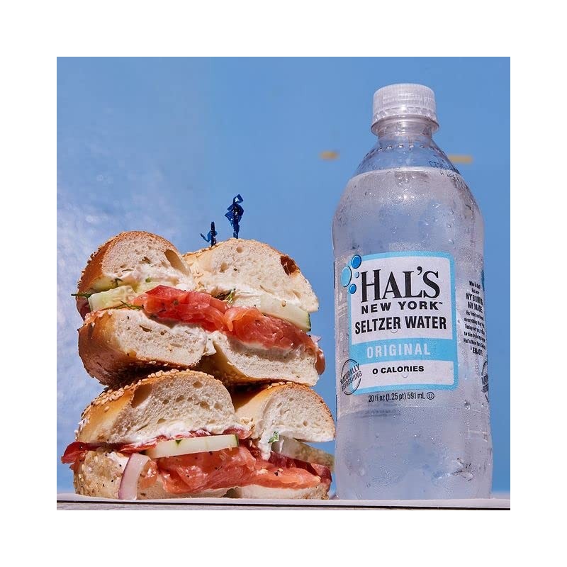 Hal's New York Seltzer Carbonated Original Sparkling Water, Zero Sugar,