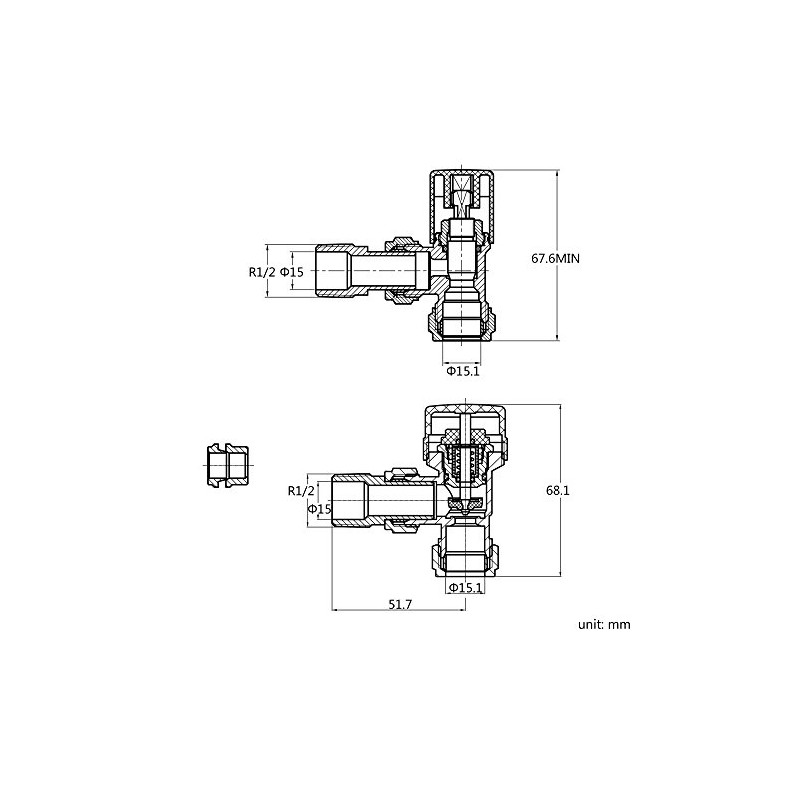 iBathUK | Thermostatic Chrome Angled Towel Radiator Valves TRV 15mm