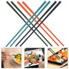 Hemoton 4 Pairs Steel- core Silicone Chopstick Cooking Chopsticks Non-