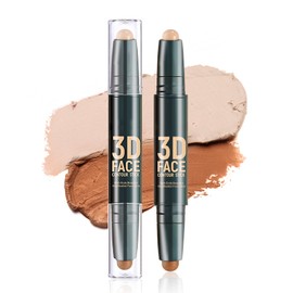 DAGEDA Contorno e Iluminador en Barra, 2 en 1 a prueba de sudor, Contorno e Iluminador en Crema para el Rostro(02)