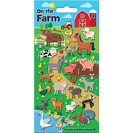 Paper Projects 01.70.19.017 On The Farm 3D Squishy Foam Reusable Stickers, 19.5cm x 9.5cm