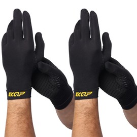 KQP X-Large Copper Infused Arthritis Gloves，Whole Fingers, 2Pairs