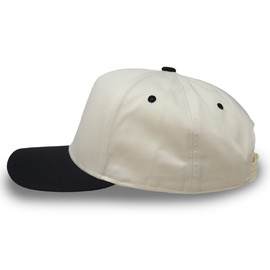 Plain Two-Tone Snapback Hat - Classic Hat for Men & Women - Minimalist Blank Cap for Customization (US, Alpha, One Size, Cream/Black)