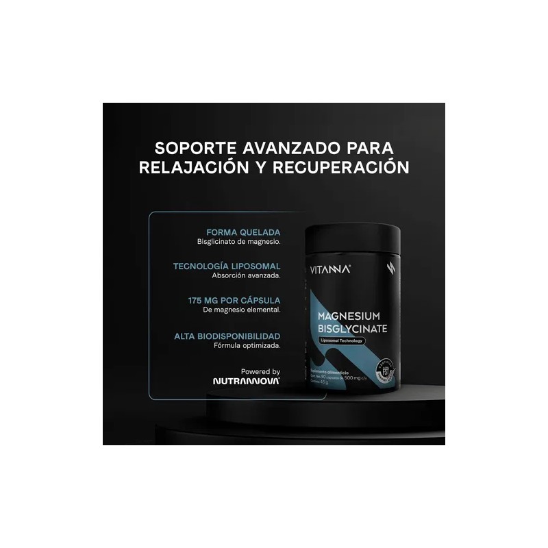 Magnesio Bisglicinato Quelado Liposomal 500mg Magnesium Bisglycinate Chelated Liposomal, 90