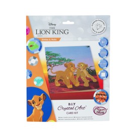 Craft Buddy Crystal Art CCK-DNY802 Simba and Nala, 18 x 18 cm, Crystal Art Card, Multi
