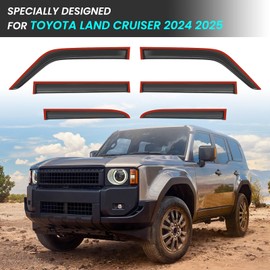 TECHPICCO Tape-On Rain Guards for Land Cruiser 250 GDJ250 TRJ250 2024 2025, Side Window Deflectors Visor Rain Guards Compatible with Toyota Land Cruiser Accessories 2024-2025 Accessories