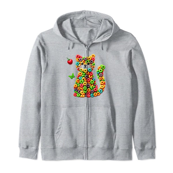 Meet the Fruit Loops Cat: Colourful and Cute Hooded Jacket,