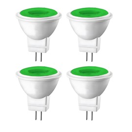 LIDESENMO 4-Pack AC DC 12V LED MR11 Light Bulb 3 Watt G4/GU4/GZ4 Bi-Pin Base 1.4in LED Spot Track Accent Light Lamp Landscape Lights Courtyard Flood Path Paver Lighting Bulbs (Green)