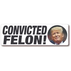 ANTI TRUMP Convicted Felon! Outdoor Safe Election Bumper Sticker