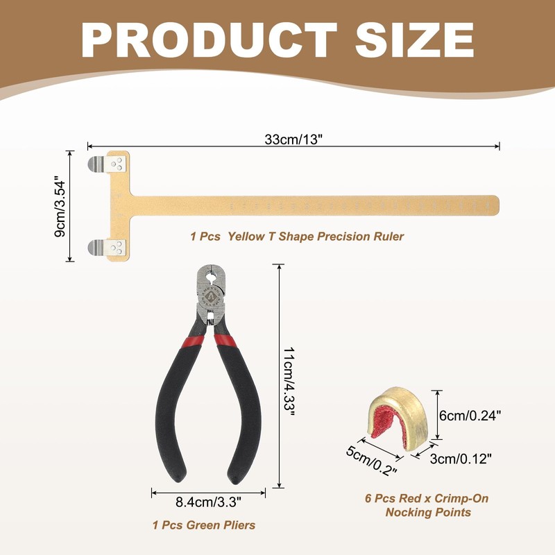 MECCANIXITY Archery Bow Square T-Shape Ruler Tool Nocking Points Pliers