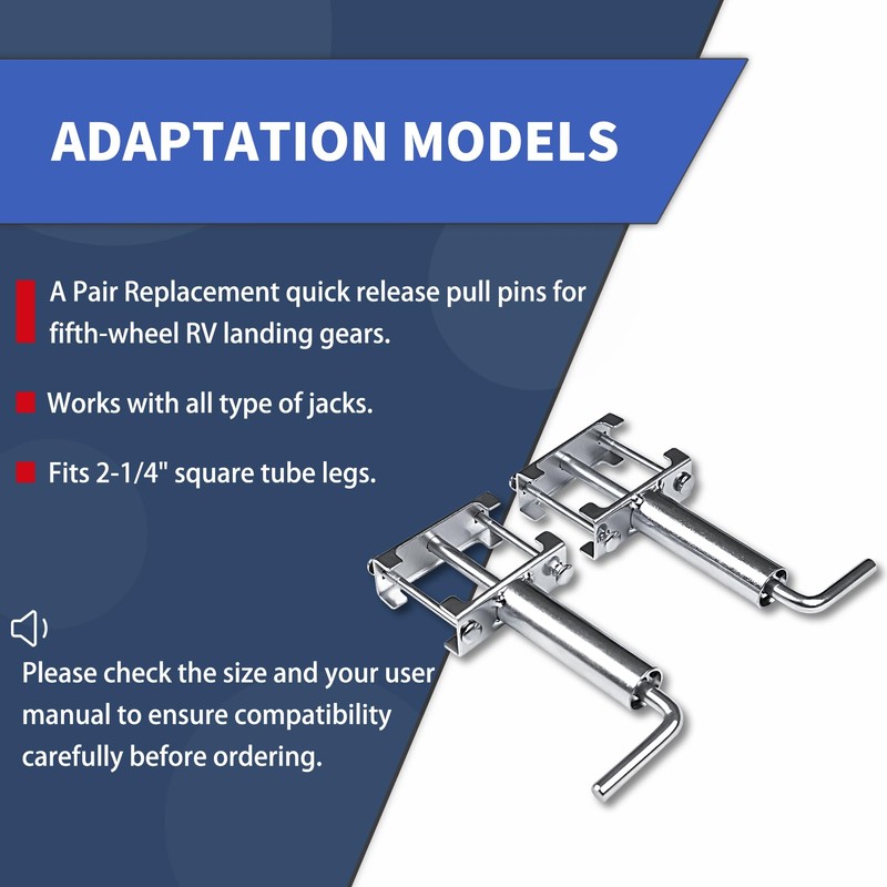 308287, RV 5th Wheel Landing Gear Quick Release Pull Pins,