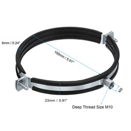 PATIKIL Split Ring Pipe Hanger, 2Pcs 6"(150mm) Zinc Plated Iron Adjustable Wall Mount Ceiling Mount Pipe Bracket Support Clamp for Plumbing HVAC