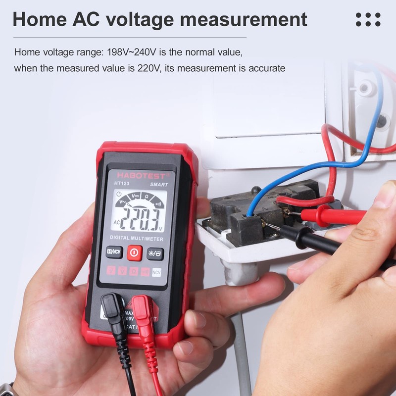 HT123 Digital Multimeter Auto Range Multi-Meter 2,000 Counts True RMS