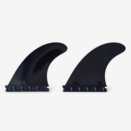 Plastic Side Fins (Twin) M Black Single Tab (3/4 depth base) for Surfboards