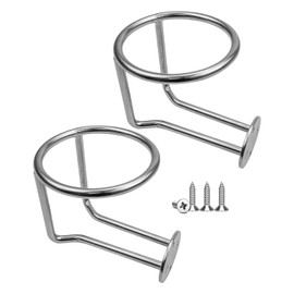 Boat Cup Holders 2 PCS, 316 Grade Stainless Steel Ringlike Water Drink Holder，Marine Cup Holders Mount Large Metal Outdoor Boat Cup Ring Holders for Drinks