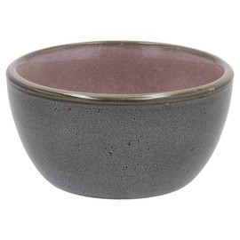 BITZ 10cm Diameter Stoneware Bowl Snack Bowl Grey/Light Red