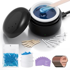 Kit de cera de nariz para hombres, kit de cera para depilación de nariz con granos de cera de 3.53 oz (3.53 onzas), calentamiento rápido USB y tempera