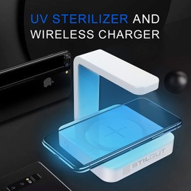 StilGut Wireless Charger and UV Phone Sanitizer - Smartphone Sterilizer with Qi Charger, Charging Pad with UV Disinfection Light, White